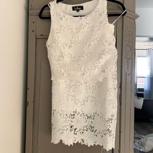 White Lace Two-Piece Dress